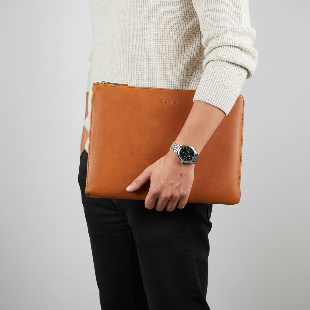 Alpha | Document & Laptop folio 15,6'' Cognac