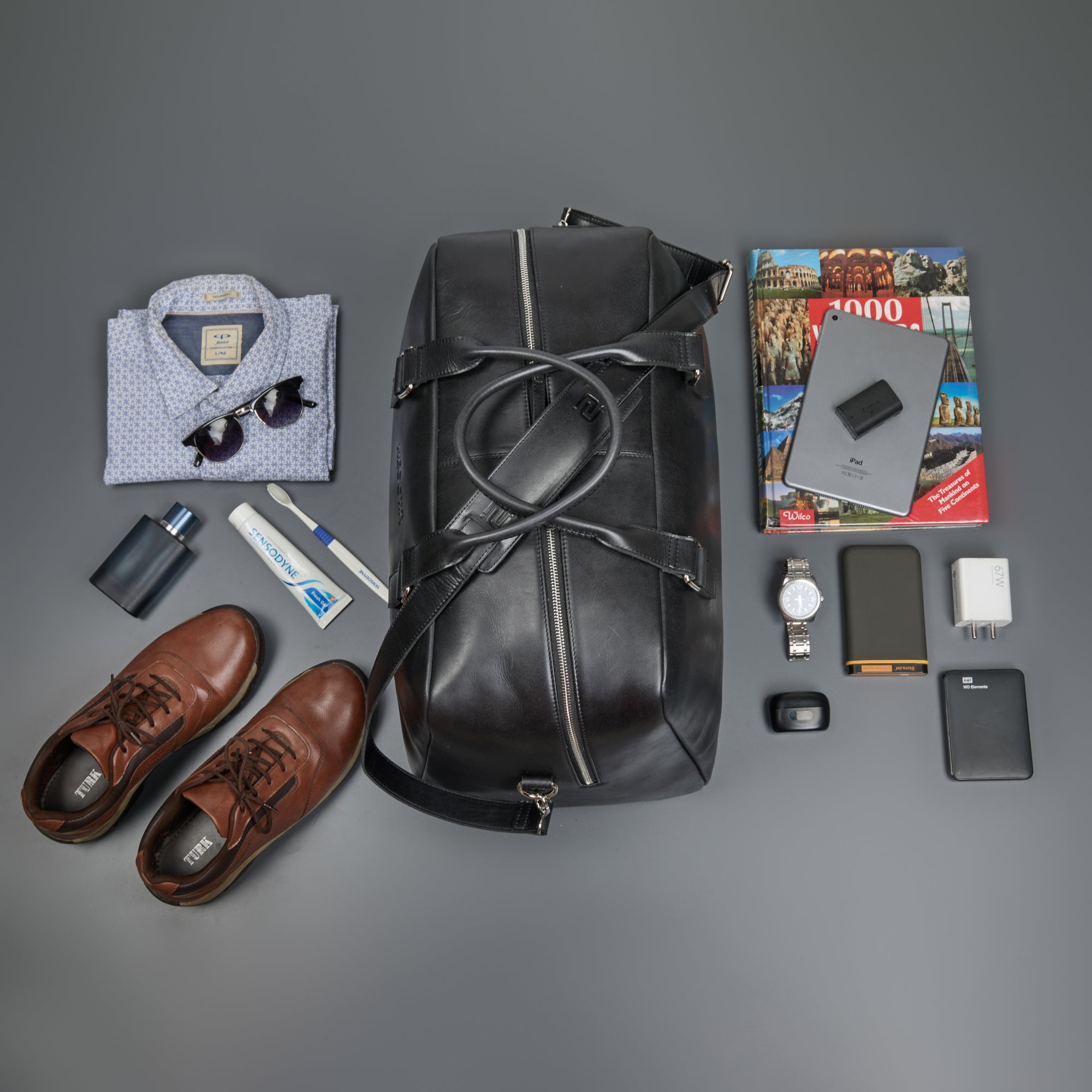 Alpha Apex | Weekendtas Zwart - NEGOTIA Leather