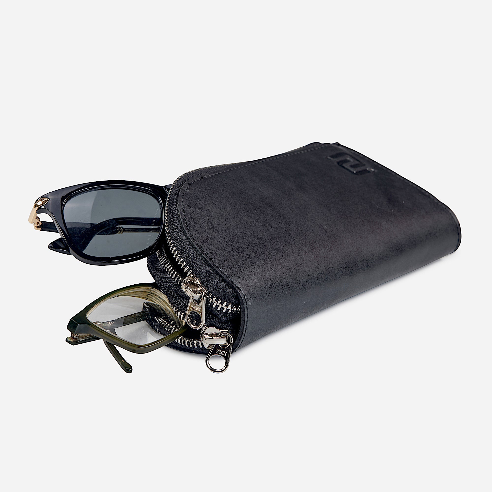 Alpha | Dubbele Brillenhoes Zwart - NEGOTIA Leather