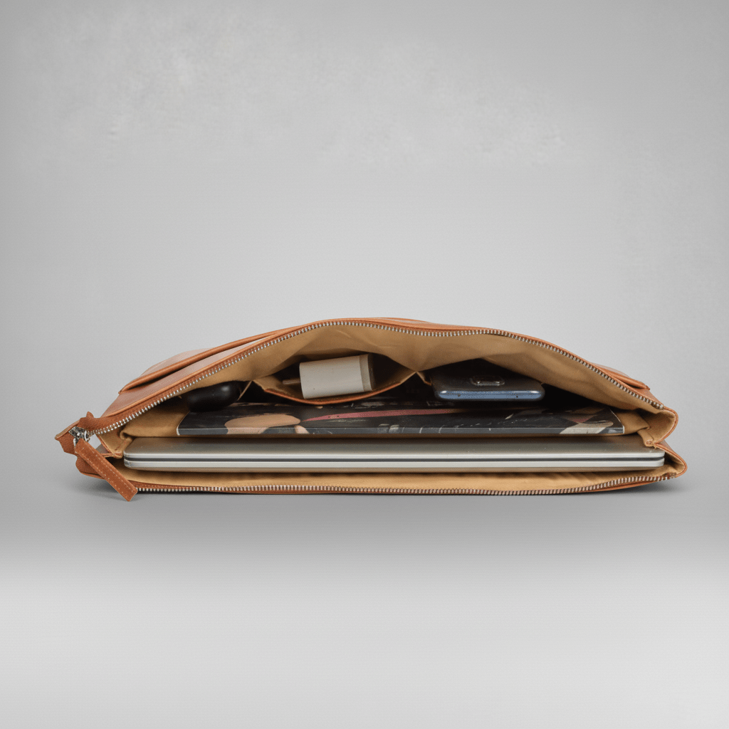 Alpha | Laptop Folio 15,6'' Bruin - NEGOTIA Leather