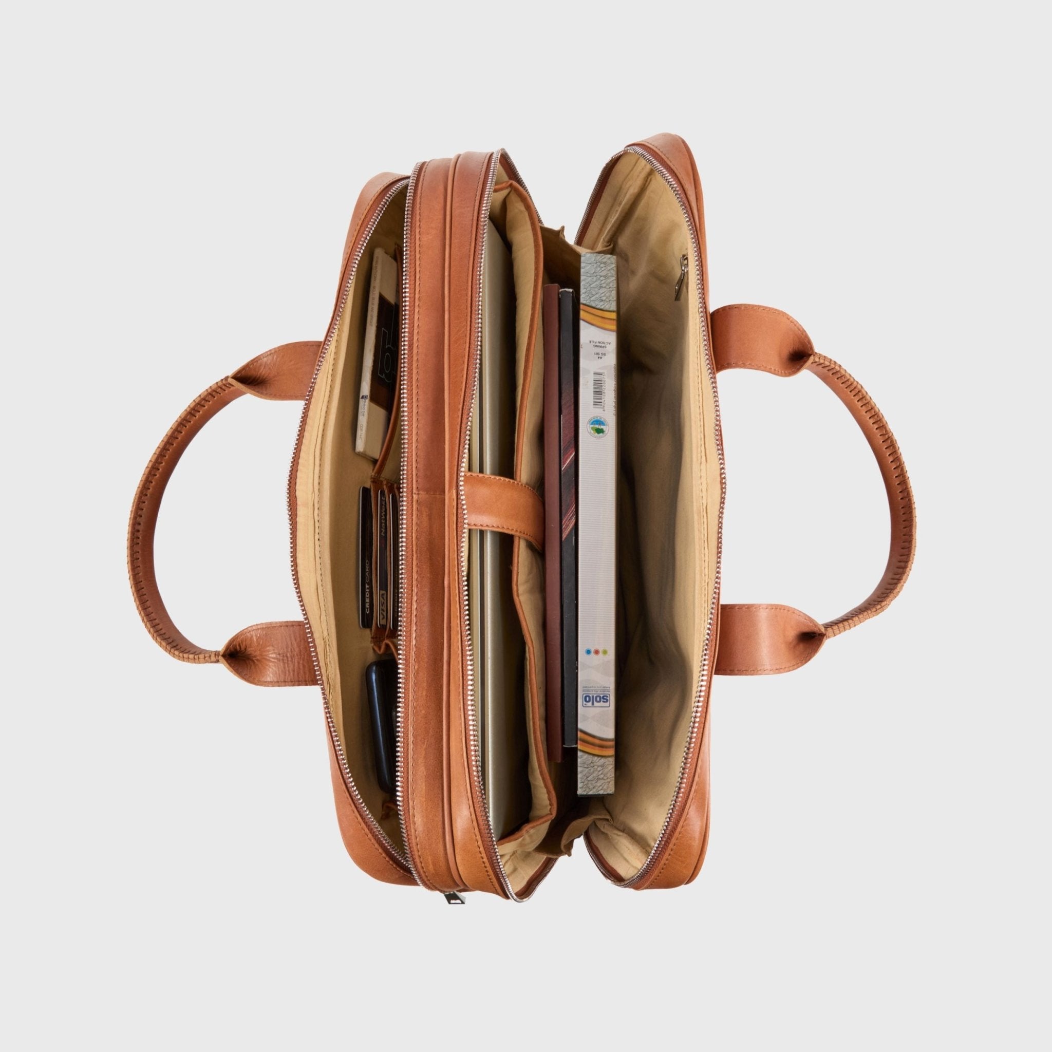 Alpha | Laptoptas 15,6" Bruin - NEGOTIA Leather