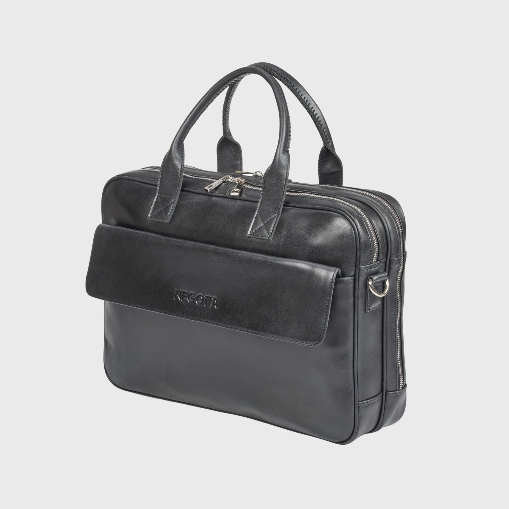 Alpha | Laptoptas 15,6" Zwart - NEGOTIA Leather