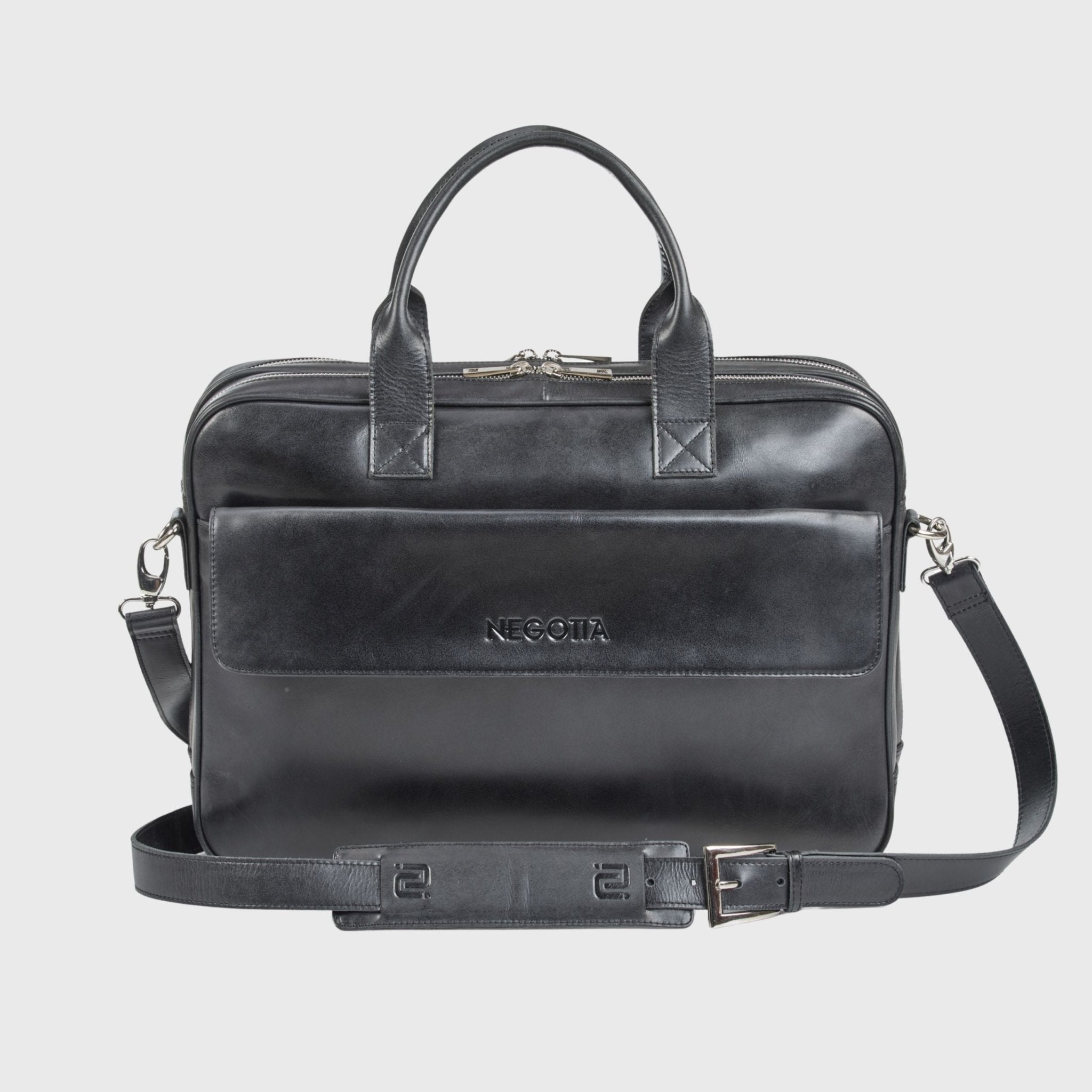 Alpha | Laptoptas 15,6" Zwart - NEGOTIA Leather