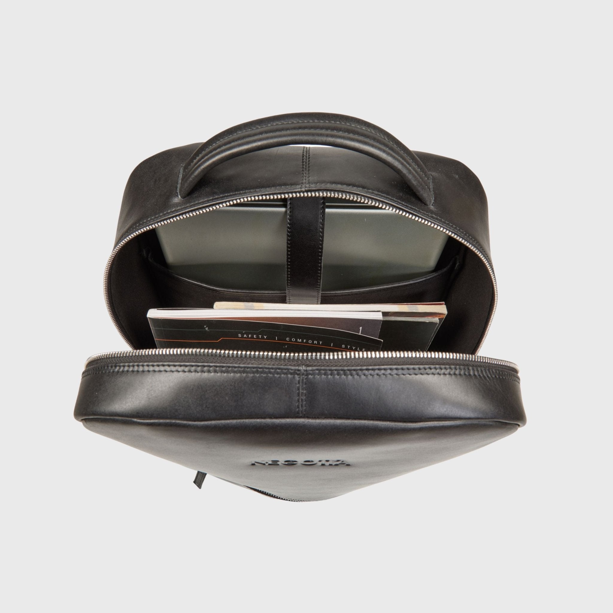 Alpha | Rugzak Zwart/groen - NEGOTIA Leather