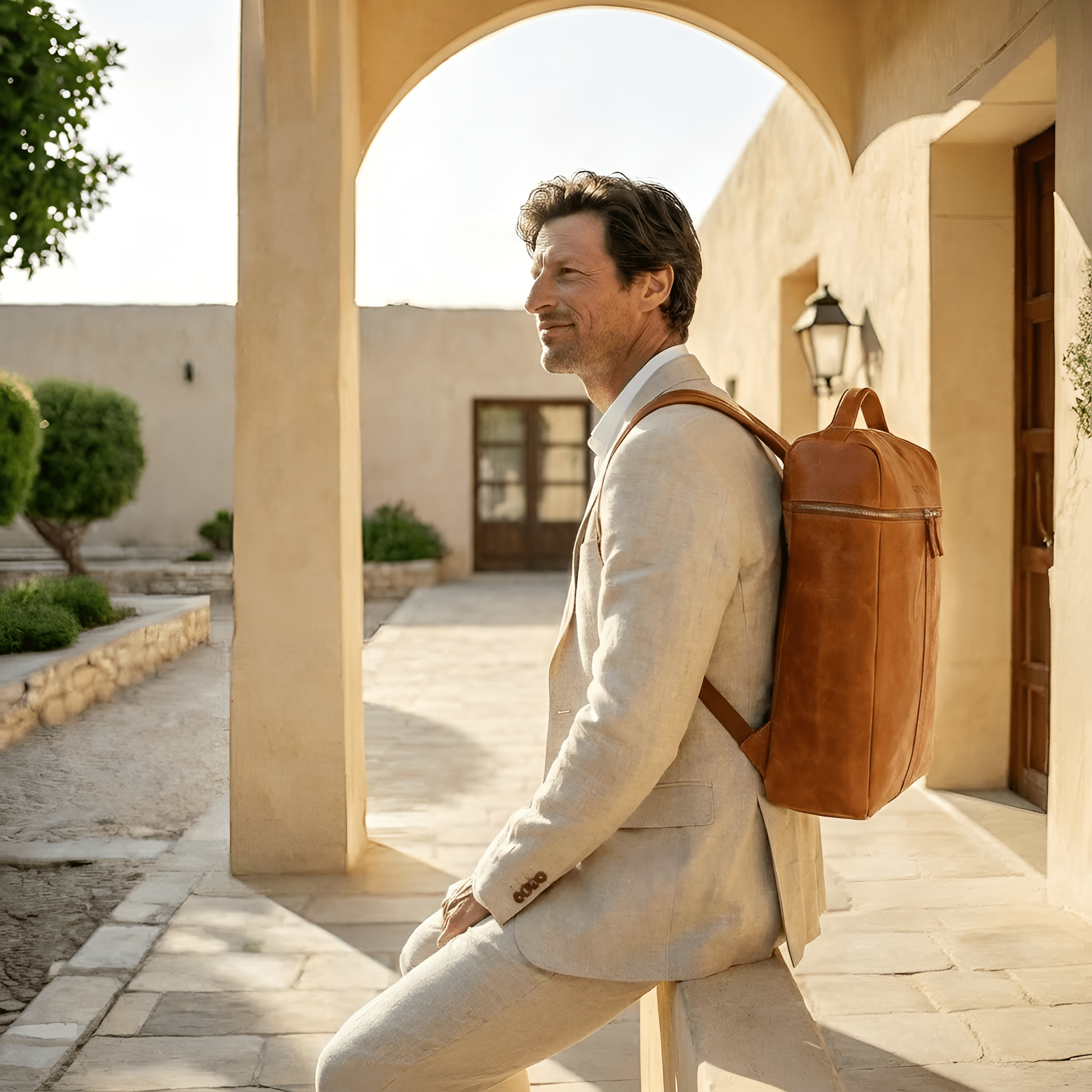 Alpha | Travel Rugzak Cognac - NEGOTIA Leather