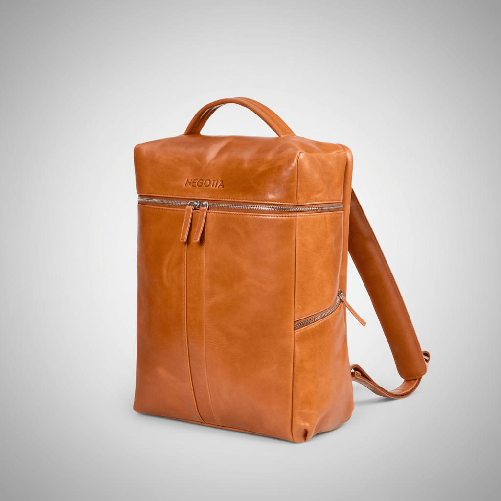 Alpha | Travel Rugzak Cognac - NEGOTIA Leather