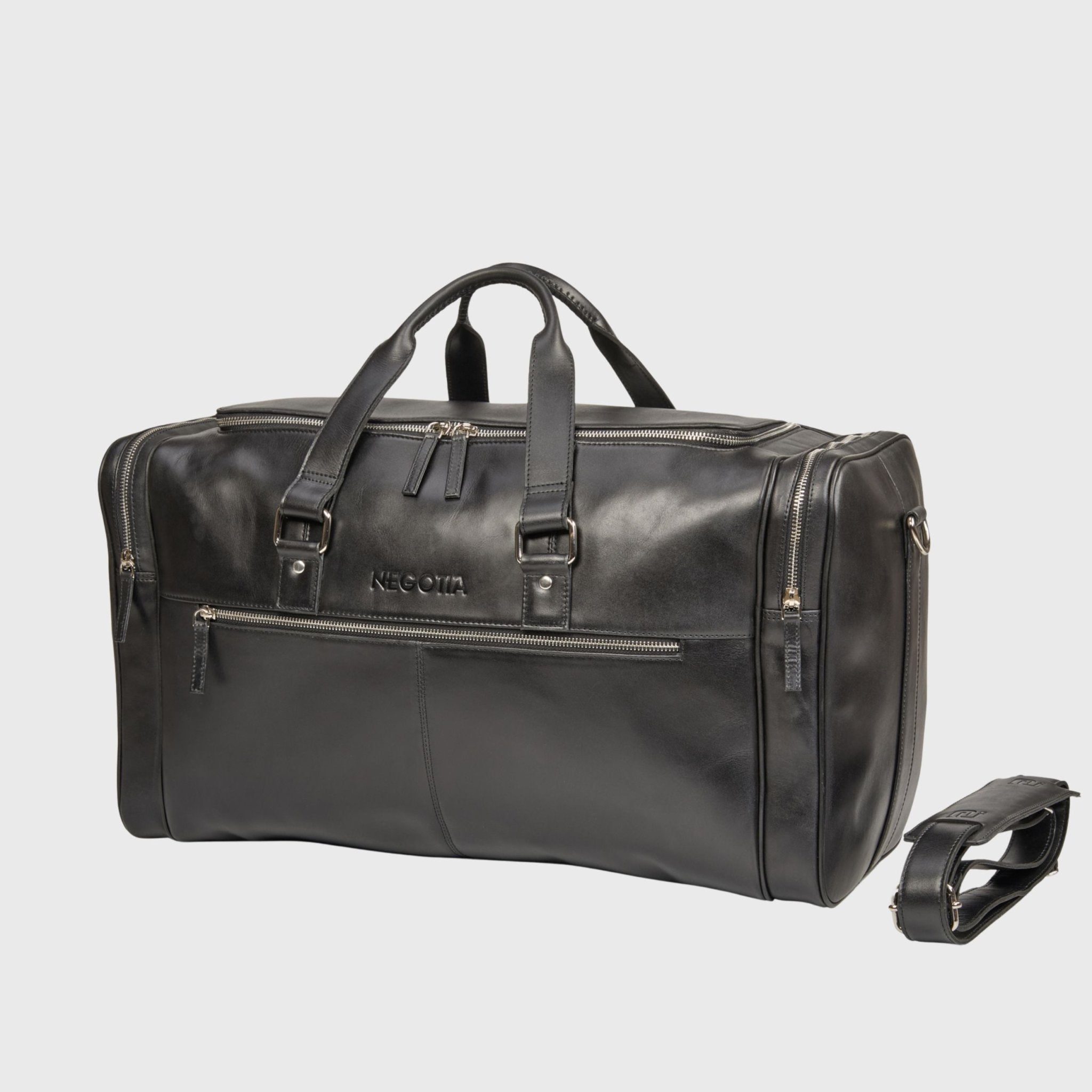 Alpha | Weekendtas Zwart - NEGOTIA Leather