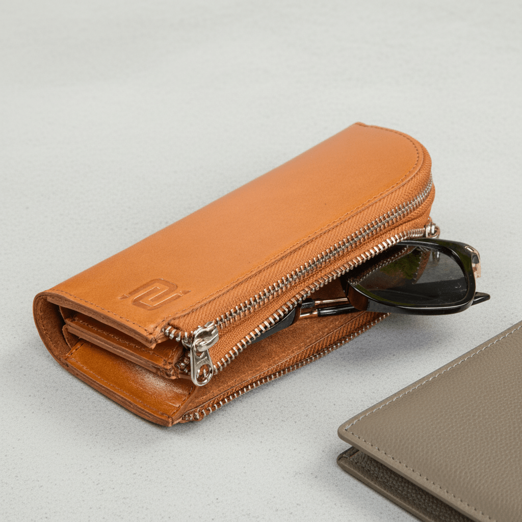 Lunet Brillenhoes Cognac - NEGOTIA Leather