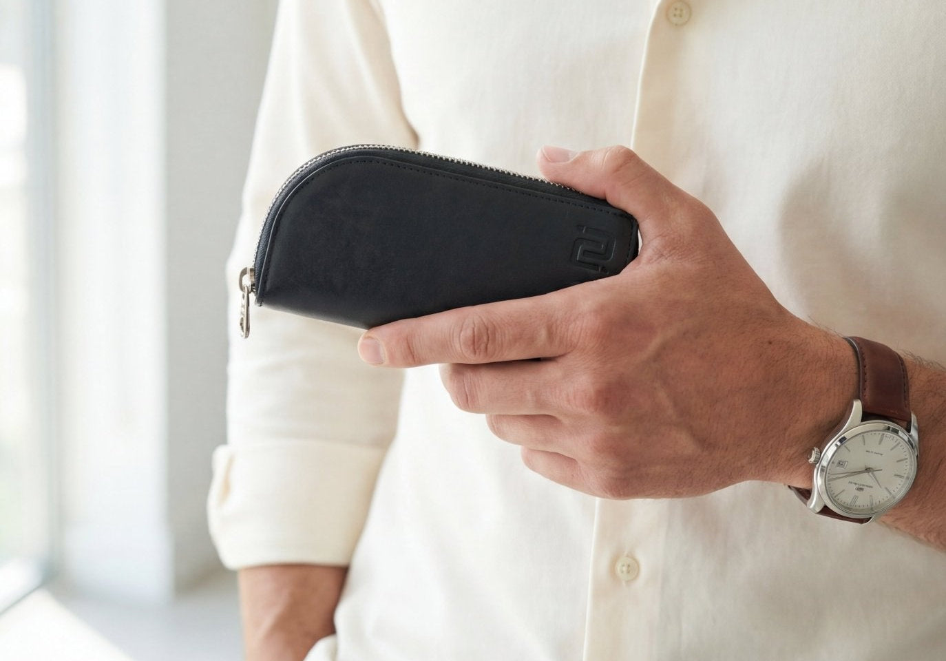 Lunet Glasses Case Black - Negotia Leather
