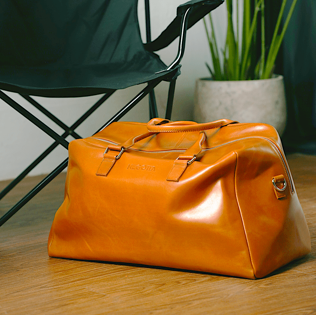 Alpha Apex Weekendtas Bruin - NEGOTIA Leather