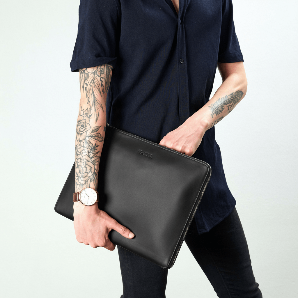 Alpha | Document & Laptop houder 15,6'' Zwart - NEGOTIA Leather