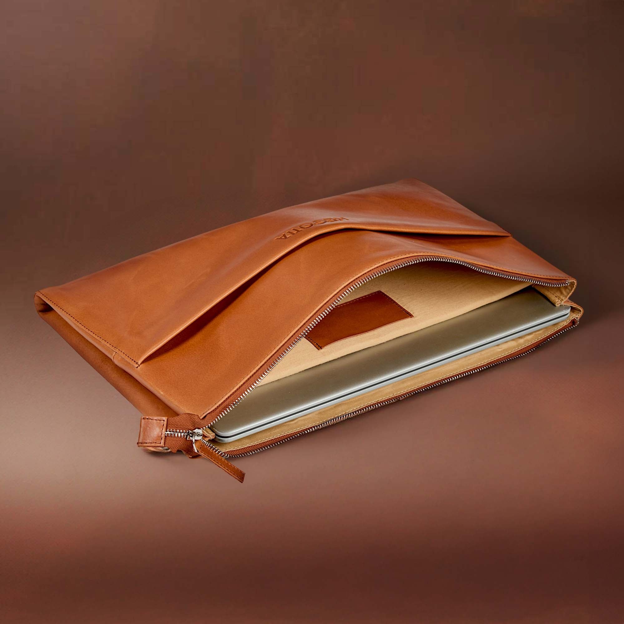 Alpha | Laptop Folio 15,6'' Bruin - NEGOTIA Leather