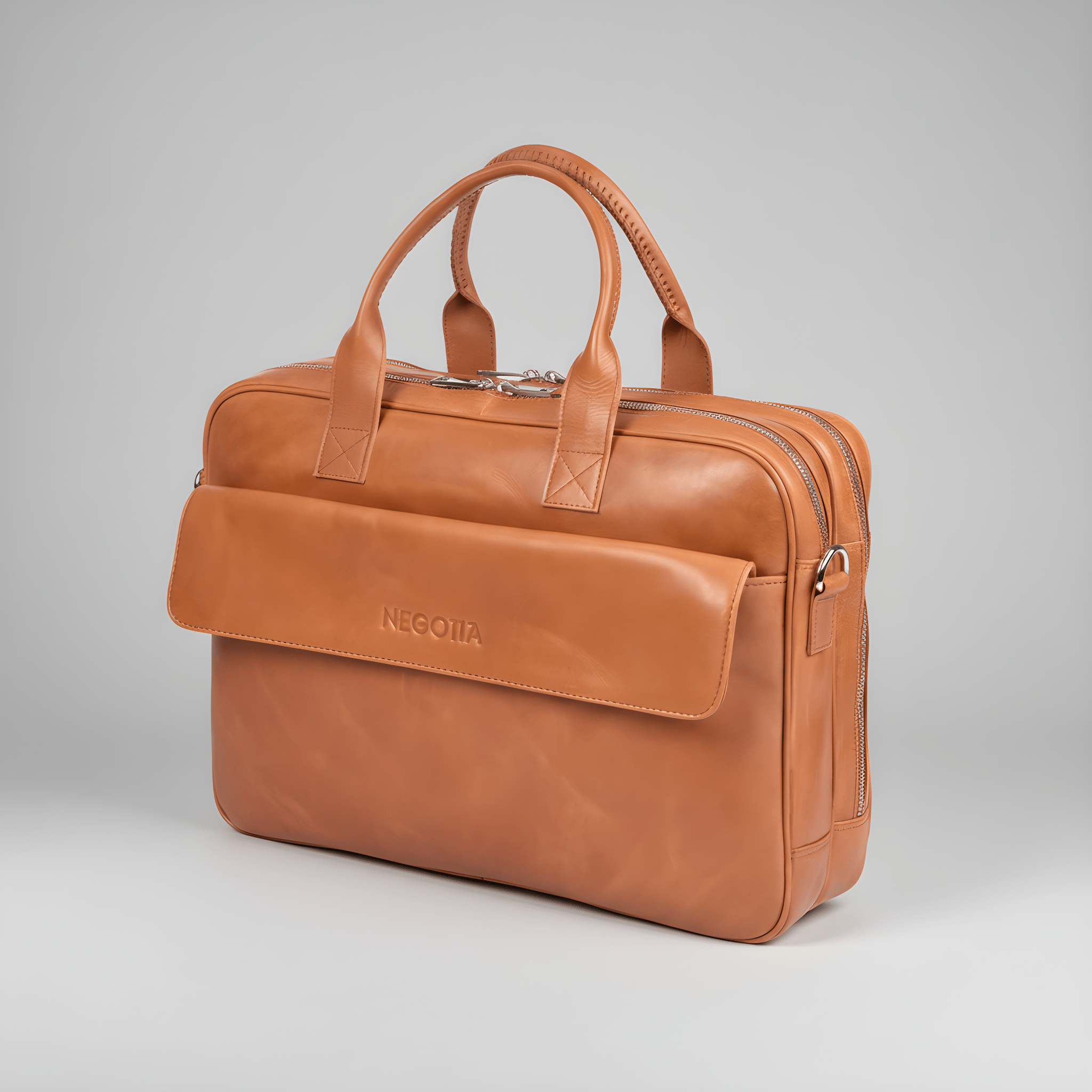 Alpha | Laptoptas 15,6" Bruin - NEGOTIA Leather