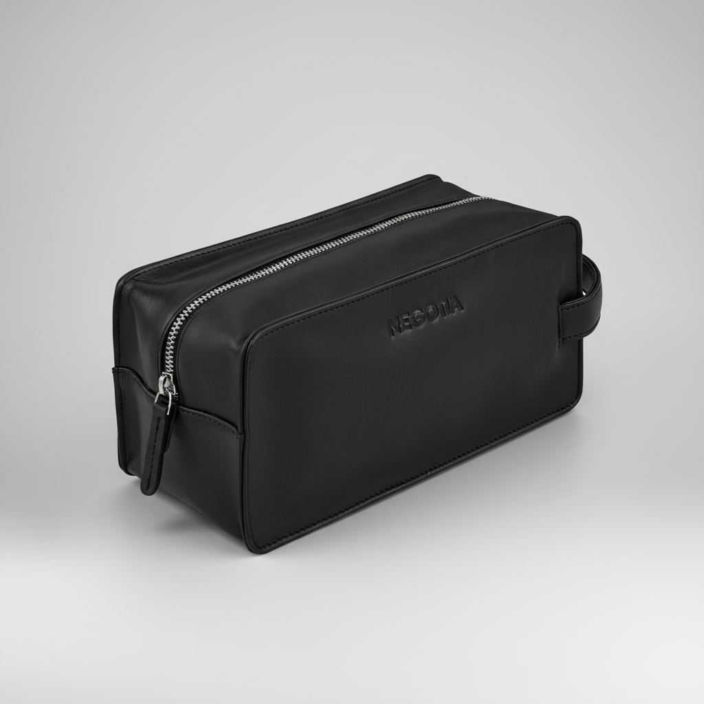 Alpha | Toilettas Zwart - NEGOTIA Leather