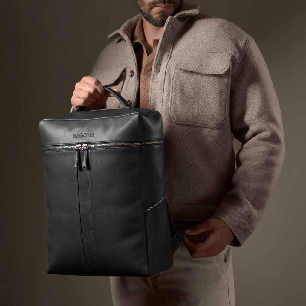 Alpha | Travel Rugzak Zwart - NEGOTIA Leather