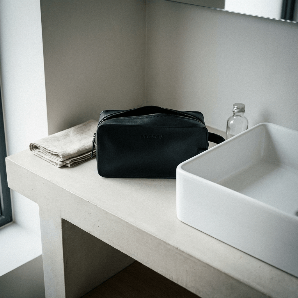 Caldre Toilettas Zwart - NEGOTIA Leather