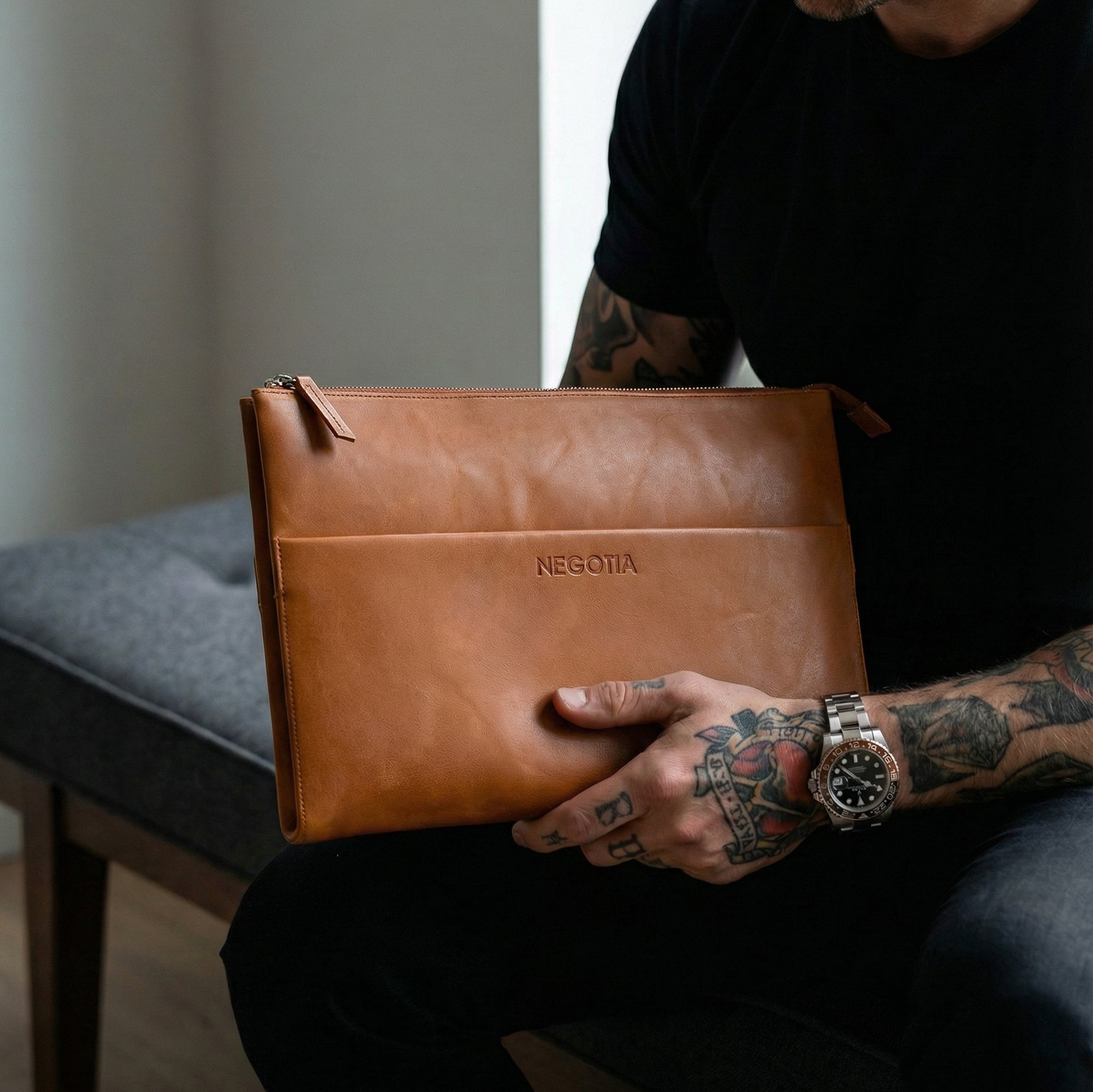 Notion Folio 15.6 inch Cognac - Negotia Leather