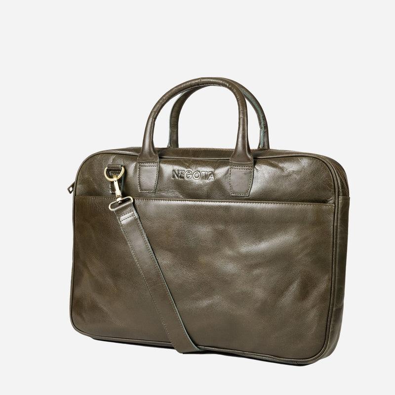 Delta | Laptoptas 15,6" Groen - NEGOTIA Leather